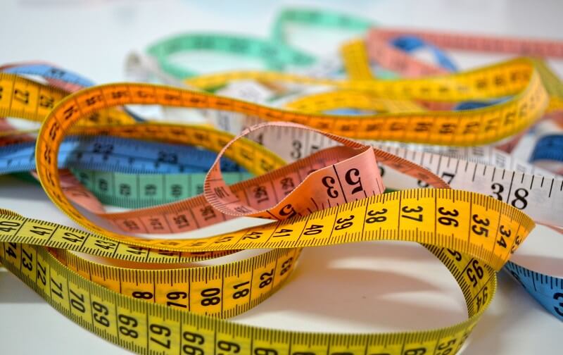 tape measures showing centimetres