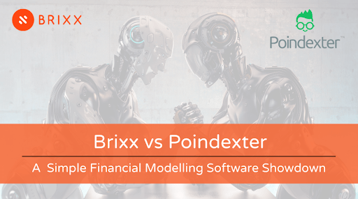 Brixx vs Poindexter - A Simple Financial Modelling Software Showdown blog post header image of two robots arm wrestling